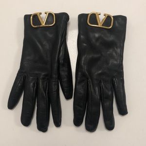 VALENTINO GARAVANI VLOGO GLOVES IN NAPPA AND CASHMERE